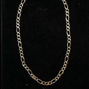 10K Yellow Gold Figaro Chain 20" Italian Necklace Lobster Clasp 19.0g (R036)